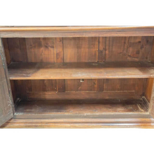 Spanish Gothic Revival Oak 2-Piece Buffet Cabinet, Late 19th Century For Sale - Image 9 of 14