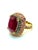 Red Bochic “Capri” Vintage Ruby, Emerald & Pink Sapphire Ring Set 18K Gold & Silver For Sale - Image 8 of 14