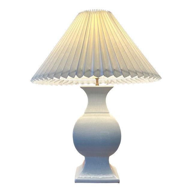 Vintage Crackle Glaze Ceramic Table Lamp, France, 1970s For Sale