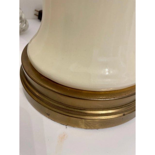 1960s Ginger Jar Form Table Lamps On Patinated Bases - a Pair For Sale - Image 5 of 10