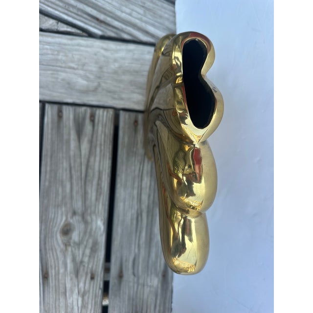 1980s Dolbi Cashier Cast Brass Vases -a Pair For Sale In Philadelphia - Image 6 of 12