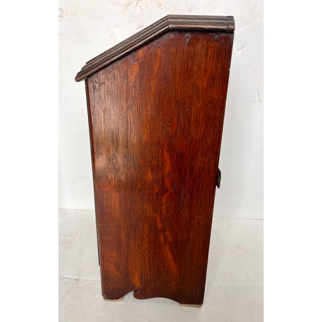 Vintage Oak Mailbox or Ballot Box or Alms Box W/Beveled Glass For Sale - Image 9 of 13
