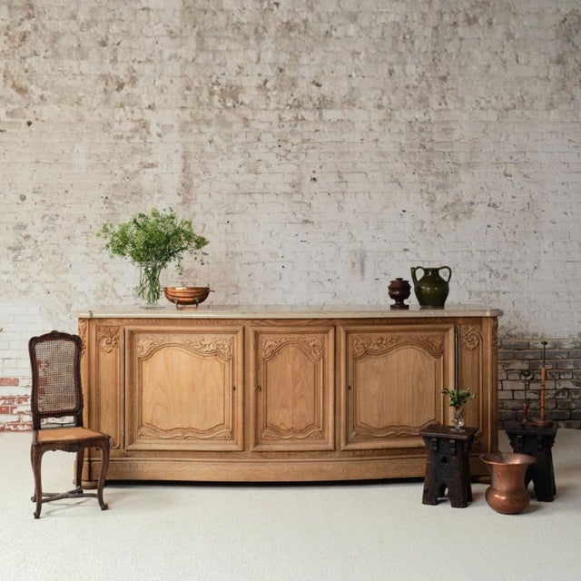 1940s French Oak Sideboard With Marble Top by Christian Krass For Sale - Image 12 of 12