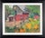 The painting depicts a serene garden scene, featuring a quaint house nestled among vibrant foliage and blooming flowers....