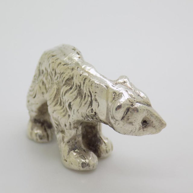 Vintage Italian Handmade Silver Polar Bear Figurine Sculpture, Milan, Italy, 1970s For Sale - Image 6 of 12