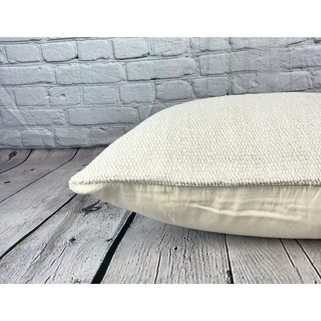 16 x 24 Hemp Pillow Turkish Cushion Natural White Pillow Cushion Cover For Sale - Image 4 of 4