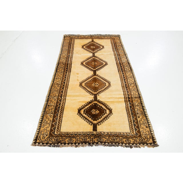 Vintage Handmade Gabbeh Wool Rug With Tribal Design For Sale - Image 9 of 9