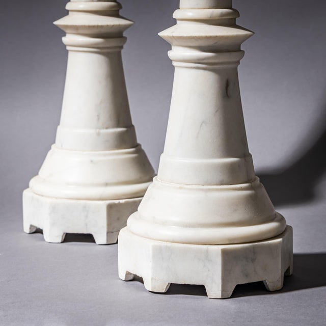 Marble Candlesticks, 1800s, Set of 2 For Sale - Image 4 of 10