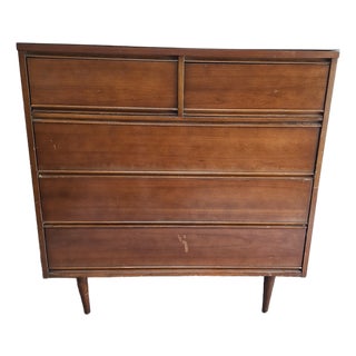 1960s Dixie Mid Century Modern 5 Drawer Chest of Drawers For Sale
