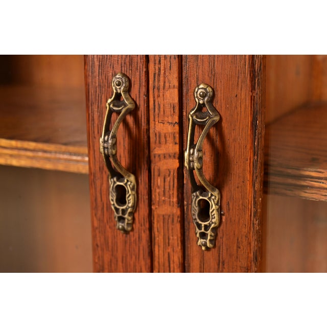 R. J. Horner Style Antique Victorian Carved Oak Triple Bookcase Cabinet, Circa 1880s For Sale In South Bend - Image 6 of 13