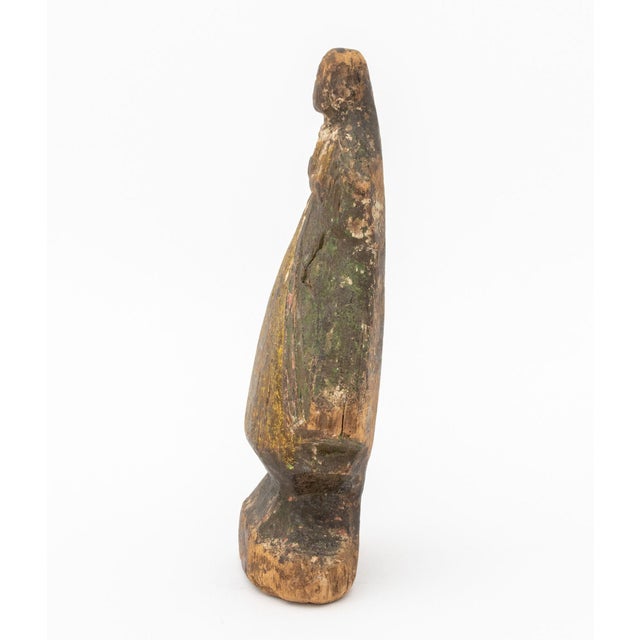 19th Century American Standing Woman Polychromed Pine Sculpture, 19th Century For Sale - Image 5 of 7