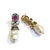 Bochic "Orient" Vintage Ruby, Topaz & White Pearls Earrings Set 18K Gold & Silver For Sale - Image 9 of 18