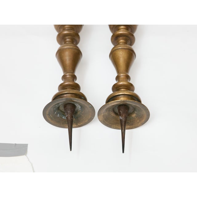 Pair of Tall 18th Century Italian Bronze Pricket Candlesticks For Sale - Image 10 of 12