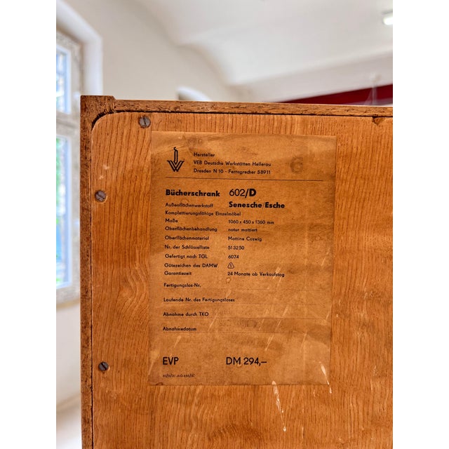 602/D Bookcase in Ash by Franz Ehrlich for Hellerau For Sale - Image 9 of 11