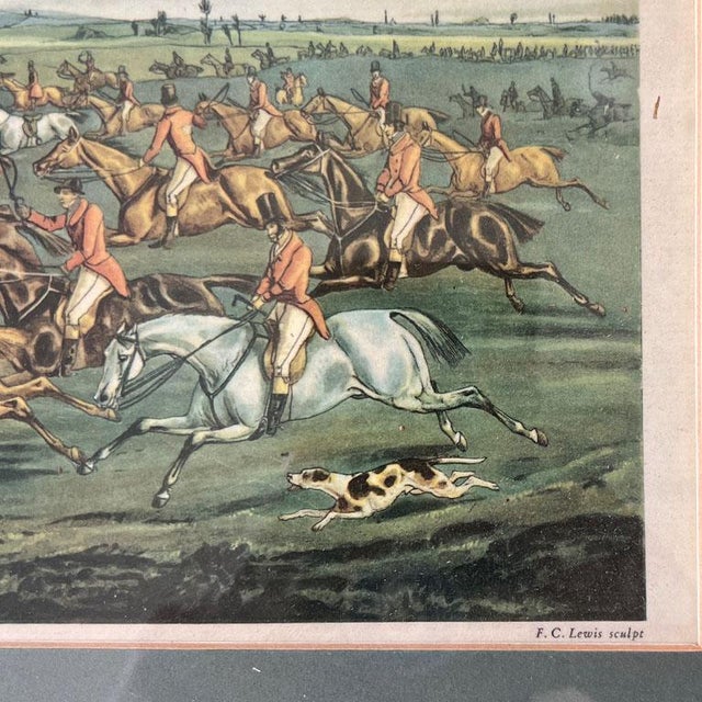English Framed Traditional English Quorn Fox Hunt Print by Frederick Christian Lewis For Sale - Image 3 of 6