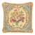 Aubusson Bouquet Blue Tapestry Cushion With Gold Fringe With Feather Filler - 48 X 48cm For Sale