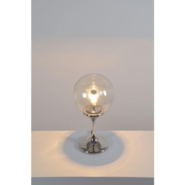 Space Age Chrome and Glass Table Lamp by Doria Leuchten, Germany, 1970s For Sale - Image 4 of 7