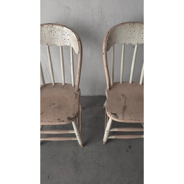 Pair of Primitive American Spindle Back Side Chairs For Sale In Las Vegas - Image 6 of 8