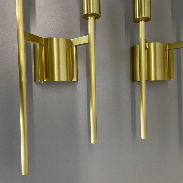 Metal Italian Wall Lights in the manner of Stilnovo, 1950s, Set of 2 For Sale - Image 7 of 18
