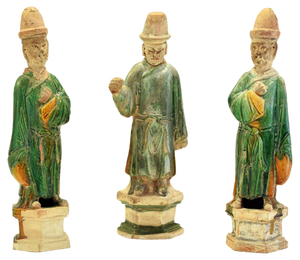 Antique Chinese Ming Period Terracotta Sculptures, Set of 3