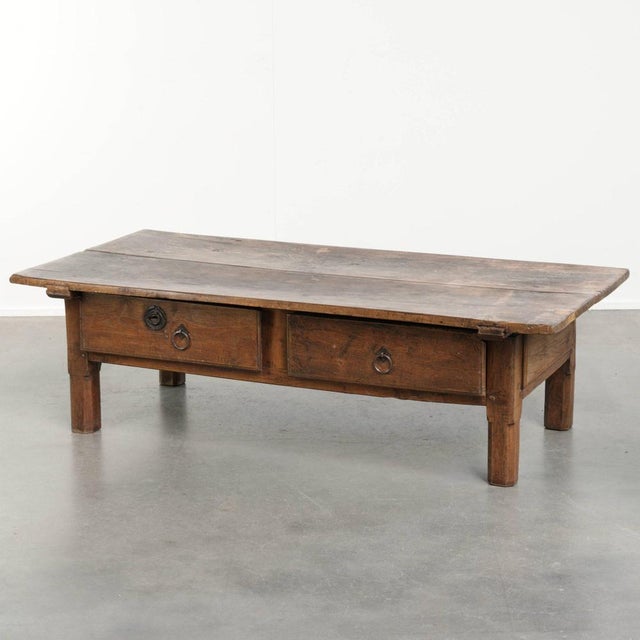 Antique Southern European Fruitwood Coffee Table with Drawer For Sale - Image 13 of 13