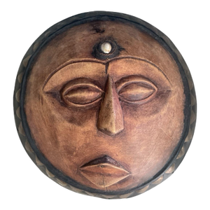 West African Ashanti People of Ghana Baluba Moon Mask Wooden Wall Art Unique