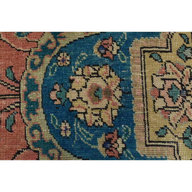 Tabriz Rug 9’8” X 12’9” Pink Wool Vintage Distressed Hand-Knotted Carpet For Sale - Image 11 of 15