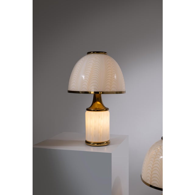 Mid-Century Modern Murano Glass Table Lamps by F. Fabbian for Mazzega, 1970s, Set of 2 For Sale - Image 3 of 12