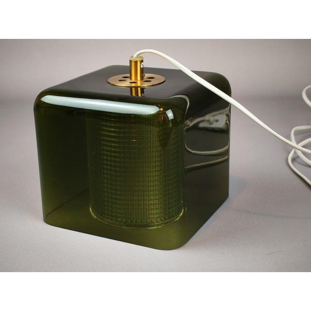 Mid-Century Green Glass Ceiling Lamp by Carl Fagerlund for Orrefors, 1960s For Sale - Image 16 of 16