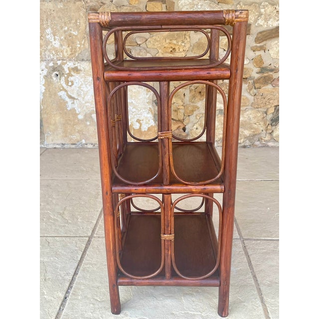 Vintage Bamboo and Rattan Three-Tier Bookcase, 1960s For Sale - Image 17 of 18