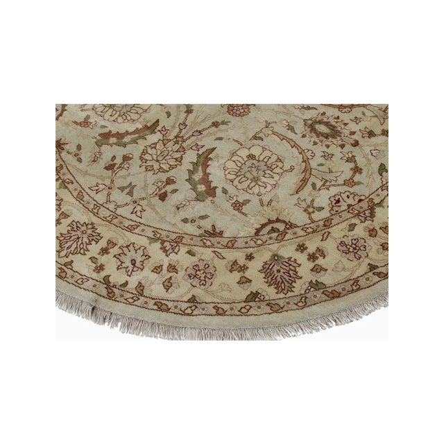 1990s Round Indian Agra Area Rug 6x6 For Sale - Image 4 of 10