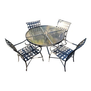 Vintage Brown Jordan Patio Set Table & 4 Chairs , Attributed For Sale