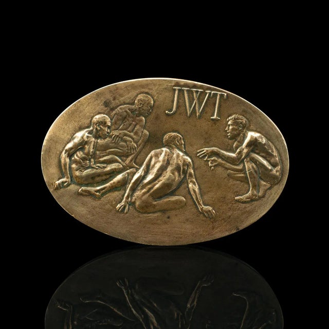 Metal 1960s Mid Century Vintage Centennial Medallion, American, Bronze, J Walter Thompson, Anniversary For Sale - Image 7 of 8