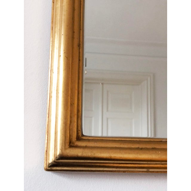 Gold Vintage Rectangular Giltwood Bevelled Mirror With Rose Accents For Sale - Image 8 of 10