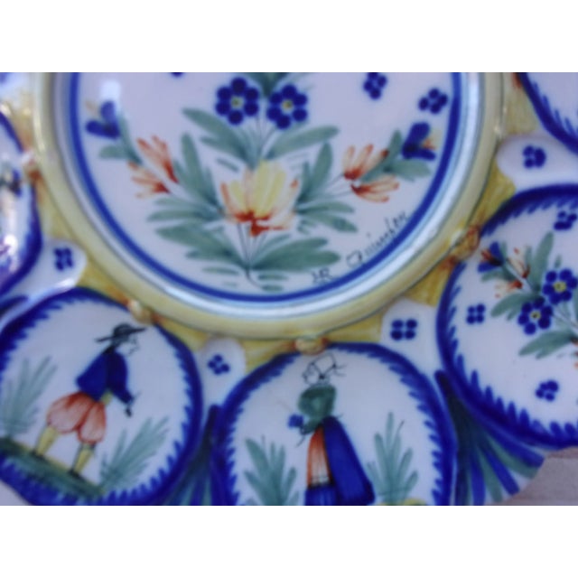 Blue 19th Century French Faience Server Oyster Henriot Quimper For Sale - Image 8 of 10