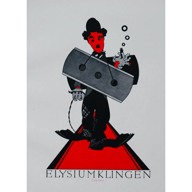 1923 Original German Poster, Elysium Klinger (Charlie Chaplin) For Sale