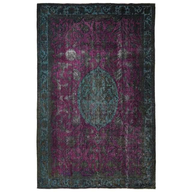 Textile Vintage Turkish Hand Carved Rug For Sale - Image 7 of 7