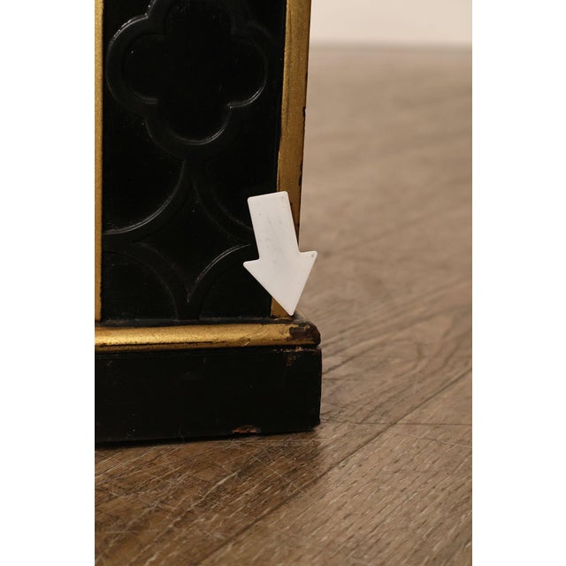 Chinese Chippendale Black Lacquered Dining Table With Two Leaves, Inset Glass For Sale - Image 15 of 18