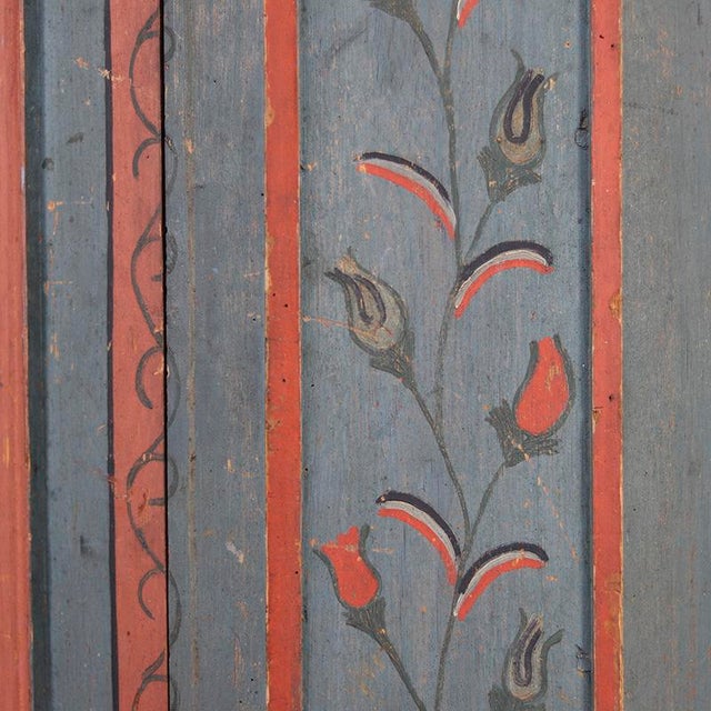 Wood Rustic Farmhouse Folk Art Painted Bridal Cabinet, 1806 For Sale - Image 7 of 15