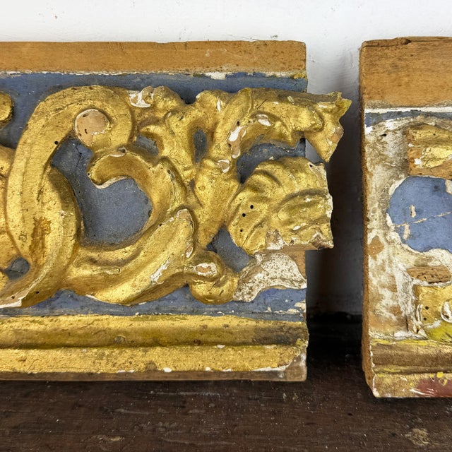 Baroque Italian Architectural Carved Wood Fragments, 1700s, Set of 2 For Sale - Image 5 of 12