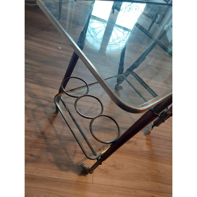 Brown Mid-Century Modern Bar Cart by Cesare Lacca for Cassina, 1950s For Sale - Image 8 of 11