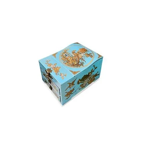 Early 21st Century Early 21st Century Asian Cyan Painted Jewelry Box For Sale - Image 5 of 7