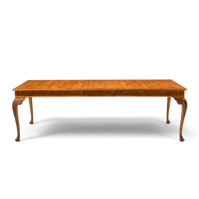 Baker Furniture Stately Homes Queen Anne Walnut Expanding Dining Table With 3 Leaves For Sale - Image 10 of 17