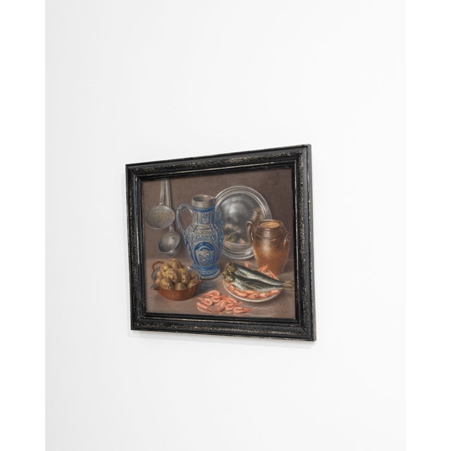 Mid 20th Century Belgium Black Wood Painting For Sale - Image 15 of 15