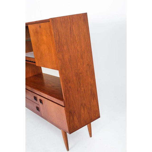 Wood Tall Vintage Scandinavian Sideboard in Teak, France, 1960s For Sale - Image 7 of 14