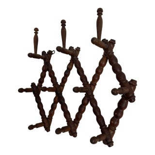 Early 20th Century Antique Spindle French Style Accordion Rack For Sale