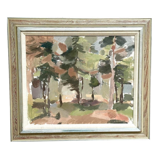 Jan Dahlin, Pine Forest, 1959, Oil on Canvas, Framed For Sale