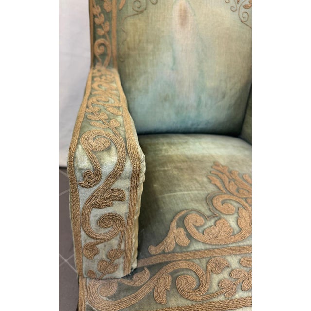 Armchairs in Silk Velvet and Embroidery, Set of 2 For Sale - Image 15 of 18
