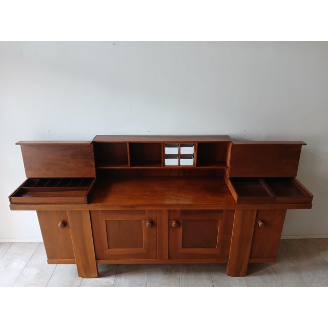 Brown Sideboard by Silvio Coppola for Bernini, 1970s For Sale - Image 8 of 18