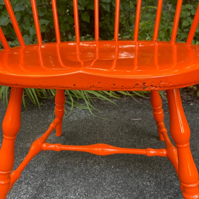 1980s Pair of Metal Windsor Bowback Arm Chairs For Sale - Image 6 of 12